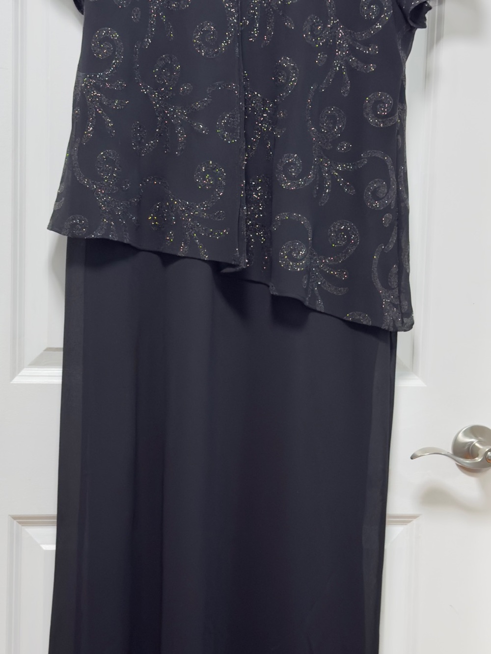 Black Maxi Skirt with Subtle Sequin Detail